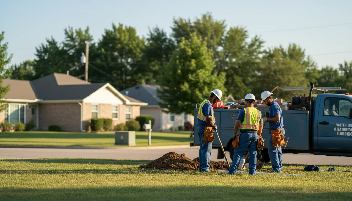Residential water line and bathroom plumbing service in Hager City, WI